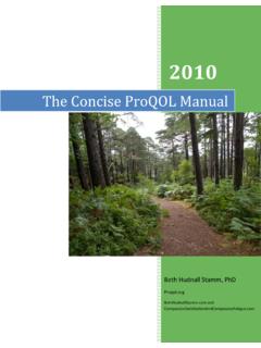 The Concise ProQOL Manual