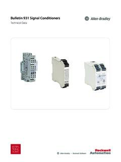 Bulletin 931 Signal Conditioners Technical Data