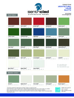 STANDARD STOCKED ARCHITECTURAL COLOR PALETTE