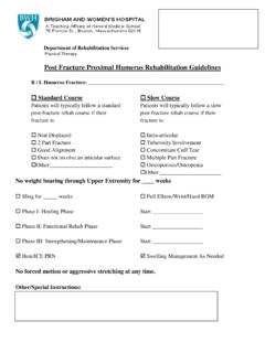 Post Fracture Proximal Humerus Rehabilitation Guidelines