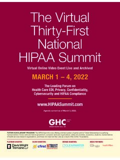 The Virtual Thirty-First National HIPAA Summit