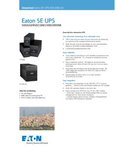 Eaton 5E UPS - Datasheet