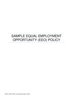 SAMPLE EQUAL EMPLOYMENT OPPORTUNITY (EEO) POLICY