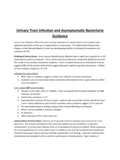 Urinary Tract Infection and Asymptomatic Bacteriuria Guidance