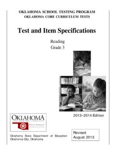 Reading Grade 3 - Oklahoma State Department of Education