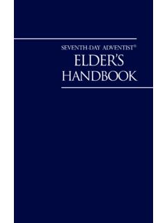 Seventh-day Adventist Elder's Handbook - FWESDA