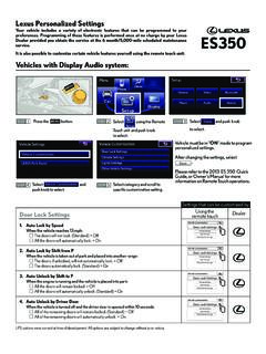 Vehicles with Display Audio system - lexus.com
