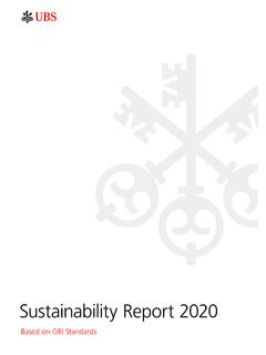 Sustainability Report 2020 - UBS