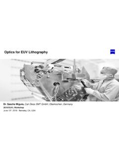 Optics for EUV Lithography