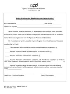 Autorization for Medication Administration - Florida