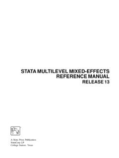 [ME] Multilevel Mixed Effects - Stata