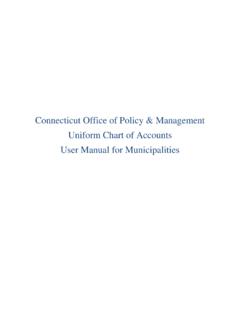 Connecticut Office of Policy &amp; Management Uniform Chart of ...