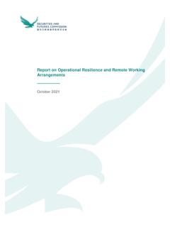Report on Operational Resilience and Remote Working ...