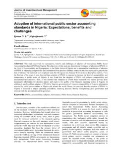 Adoption of international public sector accounting ...