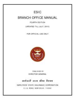ESIC BRANCH OFFICE MANUAL - Employees' State Insurance