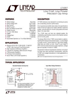 LT1097 - Low Cost, Low Power Precision Op Amp