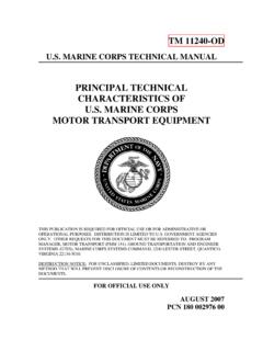 PRINCIPAL TECHNICAL CHARACTERISTICS OF U.S. MARINE …