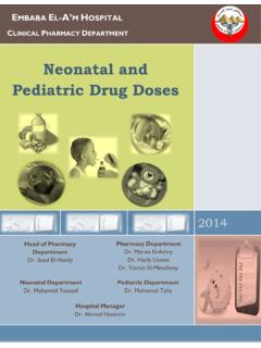 Neonatal and Pediatric Drug Doses