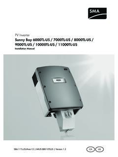 PV Inverter Sunny Boy 6000TL‑US / 7000TL‑US / 8000TL‑US ...