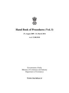 Hand Book of Procedures (Vol. I) - dgftcom.nic.in