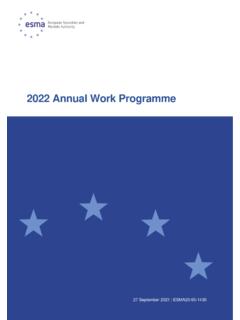 2022 Annual Work Programme - esma.europa.eu