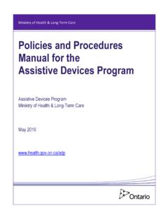 Policies and Procedures Manual of the Assistive Devices ...