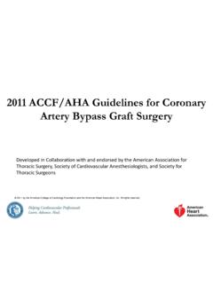 2011 ACCF/AHA Guidelines for Coronary Artery Bypass …