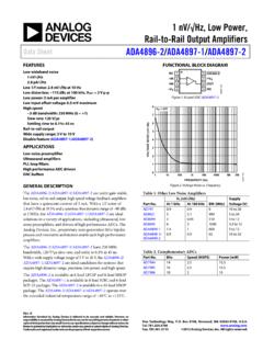 1 nV/√Hz, Low Power, Rail-to-Rail Output Amplifiers Data ...