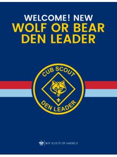 Wolf or Bear Den Leader Welcome Guide