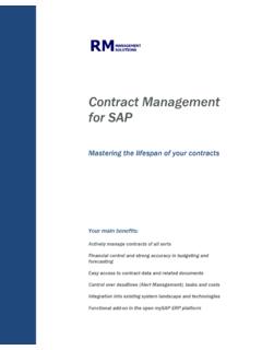 Contract Management for SAP - rmms.ch