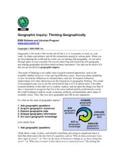 Geographic Inquiry: Thinking Geographically