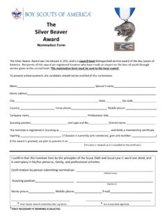 The Silver Beaver Award - Boy Scouts of America
