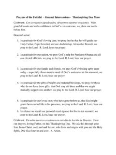 Prayers of the Faithful - General Intercessions ...