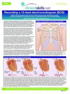 Recording a 12-lead electrocardiogram (ECG) - Clinical Skills