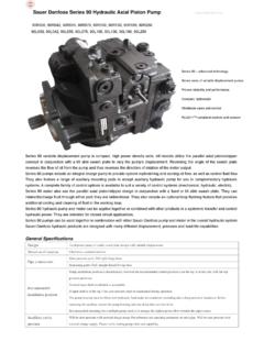 Sauer Danfoss Series 90 Hydraulic Axial Piston Pump