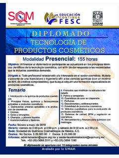 DIPLOMADO “TECNOLOG&#205;A DE PRODUCTOS COSM&#201;TICOS”