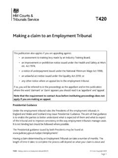 T420 - Making a claim to an Employment Tribunal - GOV.UK