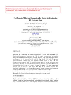 Coefficient of Thermal Expansion for Concrete …