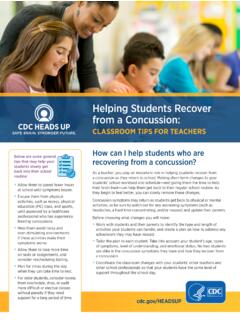 Helping Students Recover from a Concussion