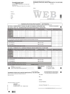 BUSINESS PRIVILEGE AND/OR MERCANTILE TAX RETURN