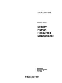 Military Human Resources Management
