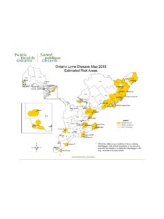 Ontario Lyme Disease Estimated Risk Areas map: 2018
