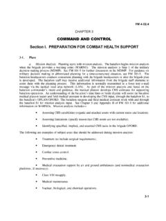 Section I. PREPARATION FOR COMBAT HEALTH SUPPORT