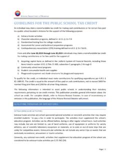 GUIDELINES FOR THE PUBLIC SCHOOL TAX CREDIT - AZDOR