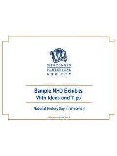 Sample NHD Exhibits With Ideas and Tips
