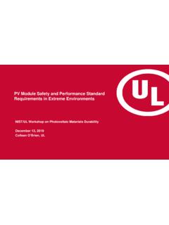 PV Module Safety and Performance Standard Requirements …