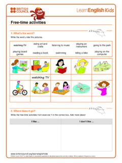 Free-time activities - British Council LearnEnglish Kids