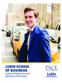 LUBIN SCHOOL OF BUSINESS - pace.edu
