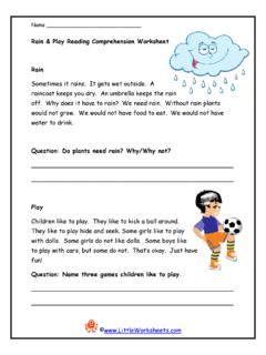 Rain and Play - Little Worksheets