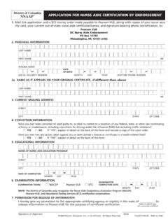 NNAAP APPLICATION FOR NURSE AIDE CERTIFICATION BY …